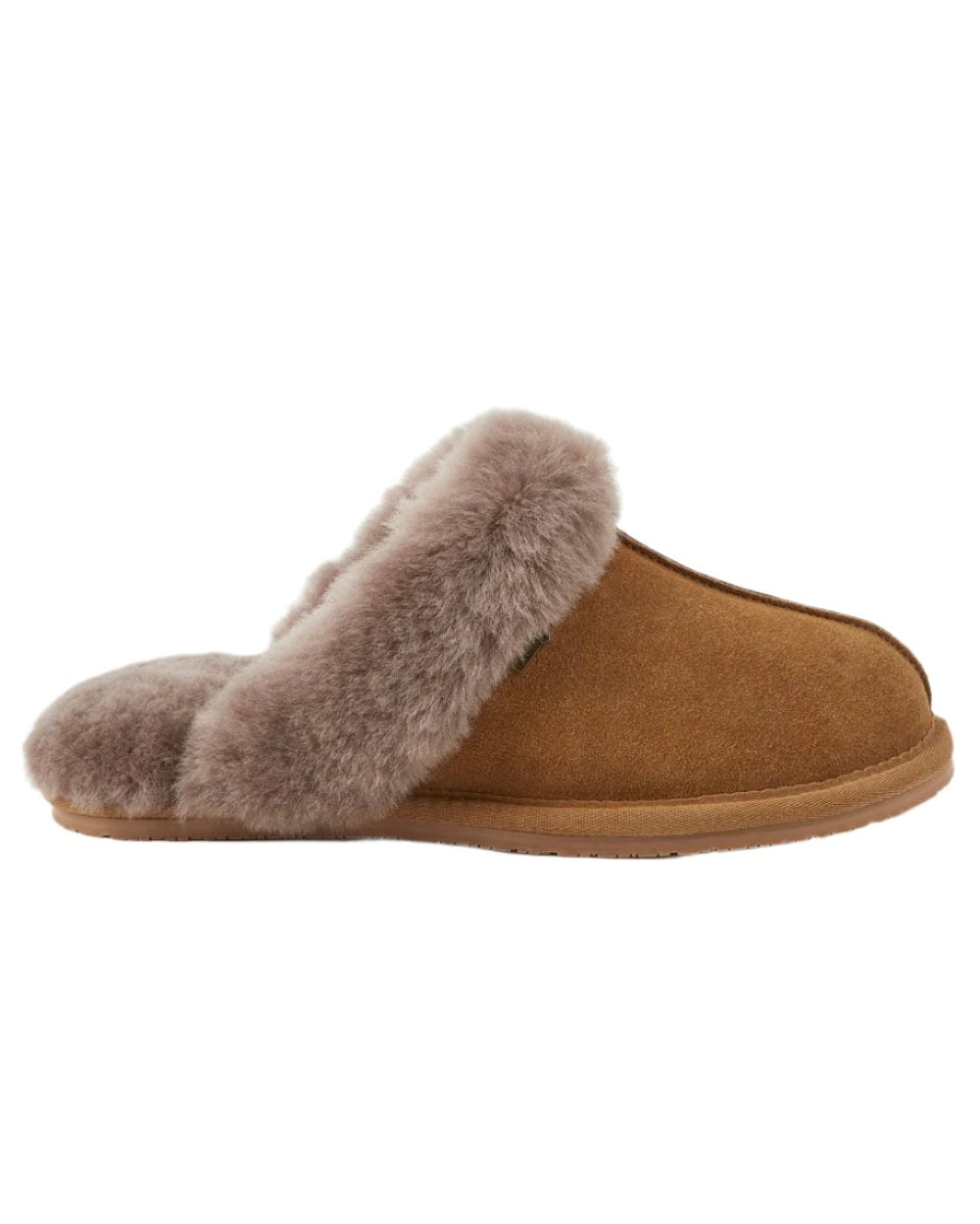 Sand Coloured Dubarry Rockmill Slip On Slippers On A White Background