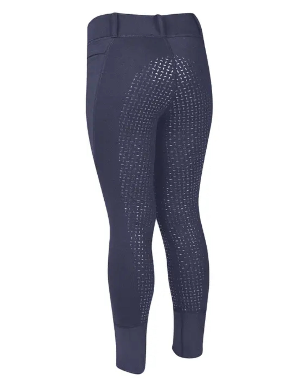 True Navy Coloured Dublin Childrens Cool It Everyday Riding Tights On A White Background 