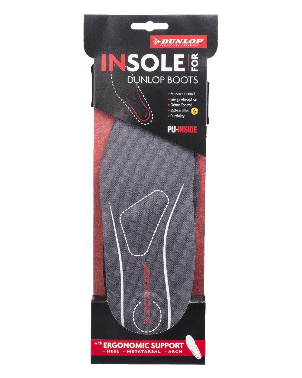 Black coloured Dunlop Insole Premium With Ergonomic Support on white background 
