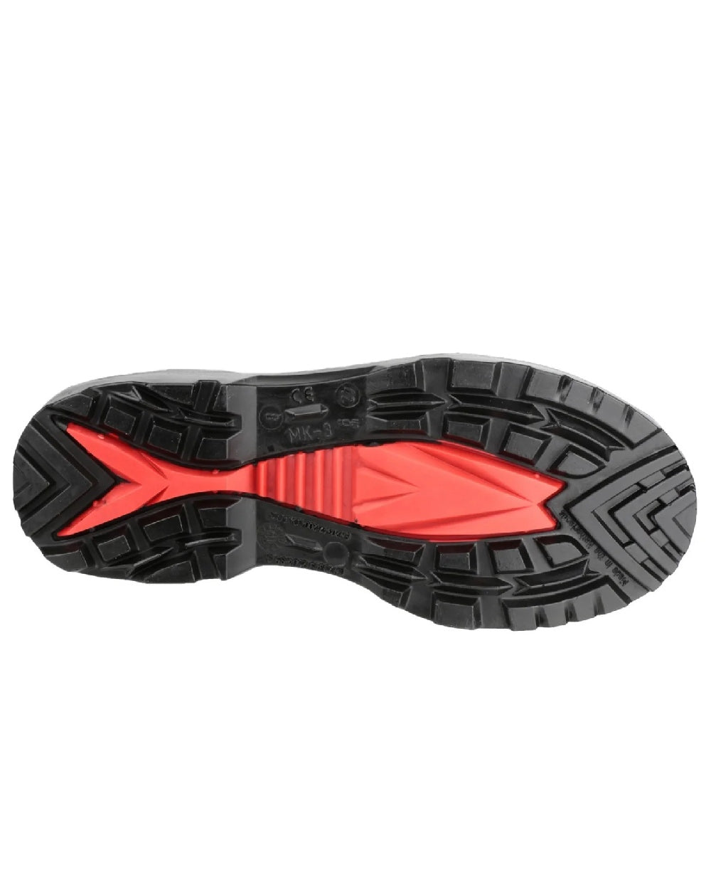 Green coloured Dunlop Purofort+ Full Safety Wellington on white background