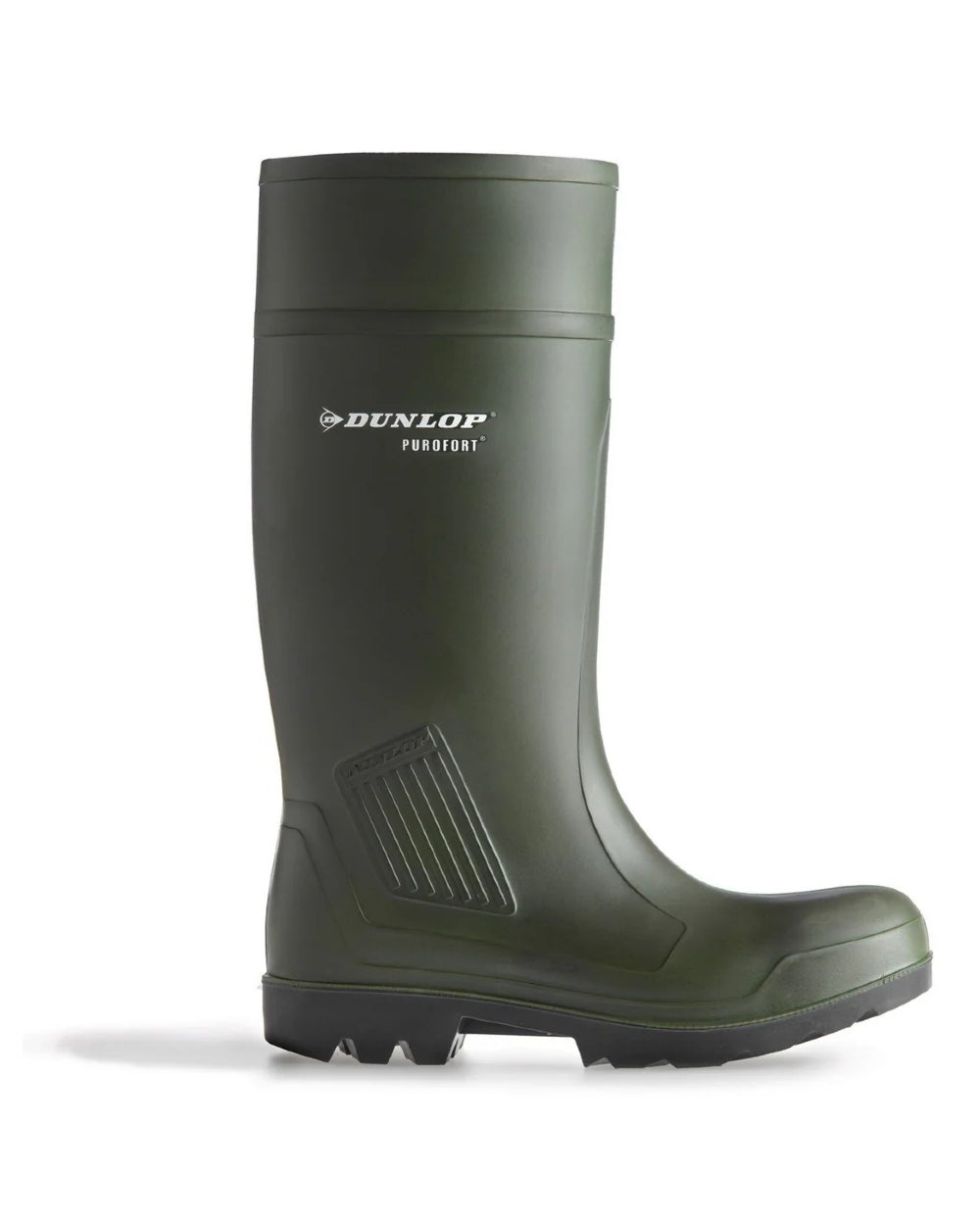 Green coloured Dunlop Purofort Professional Wellingtons - Non-Safety on white background