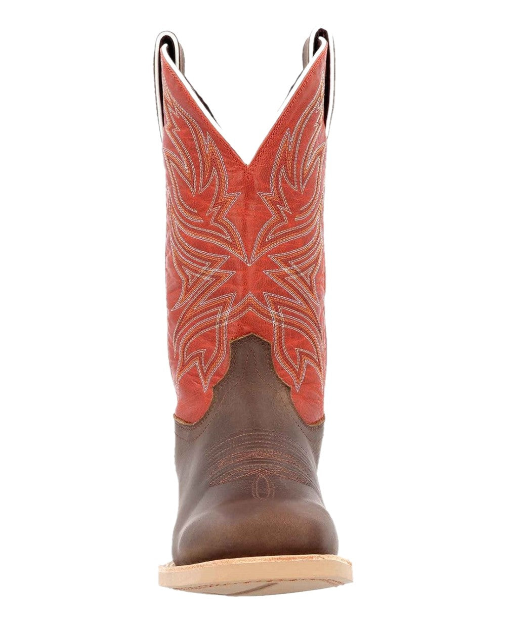 Worn Brown Chili Pepper Coloured Durango Mens Rebel Pro Western Unique Boots on White Background