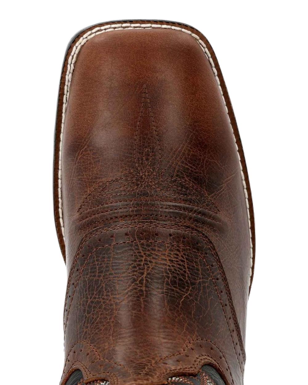 Dark Chestnut Black Onyx Coloured Durango Mens Westward Western Boots on White Background