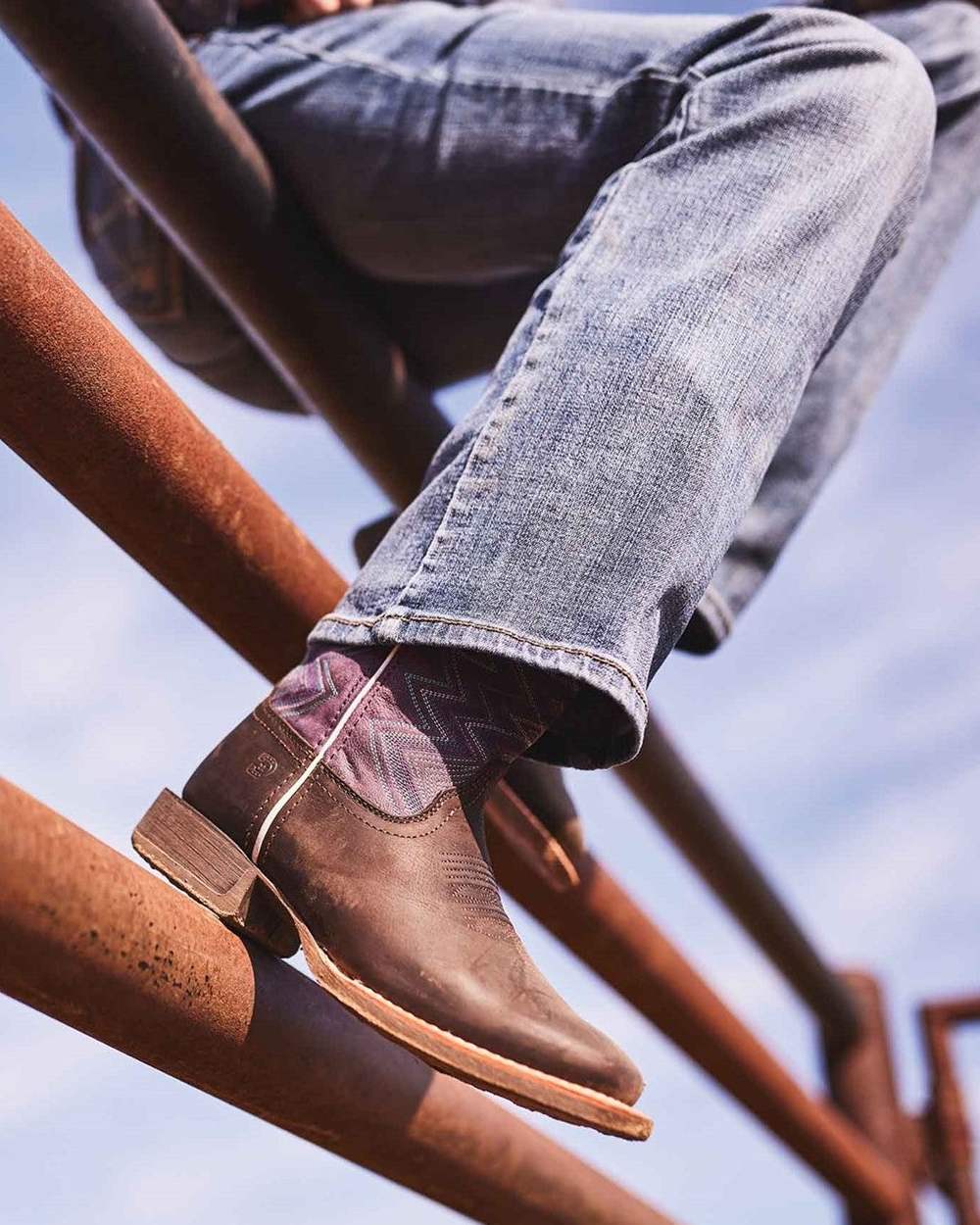 Dark Earth Amethyst Coloured Durango Womens Rebel Pro Western Cowboy Boots on Outdoor Background