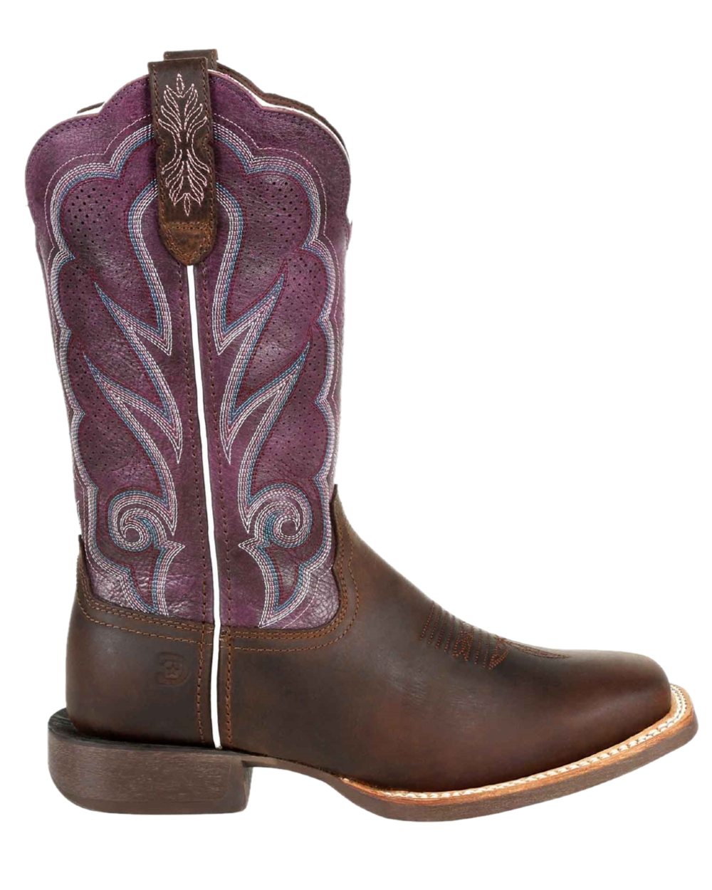 Oilded Brown Plum Coloured Durango Womens DRD0377 Lady Rebel Pro Western Boots on White Background
