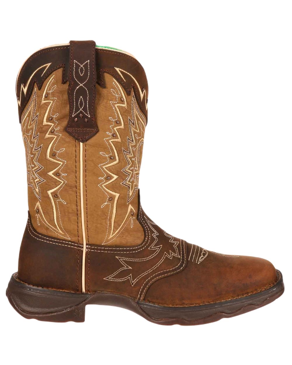 Nicotine Brown Coloured Durango Womens Rebel Western Style Boots on White Background