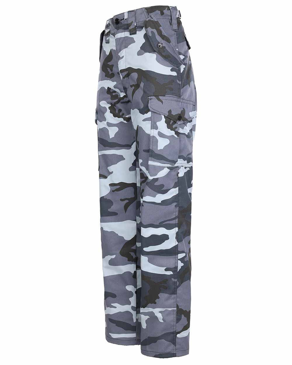 Night Urban Coloured Fort Camo Combat Trousers On A White Background