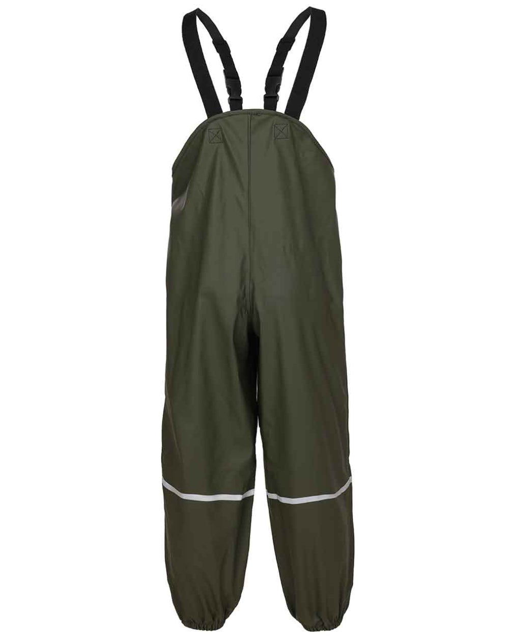 Green Coloured Fort Childrens Splashflex Bib and Brace On A White Background