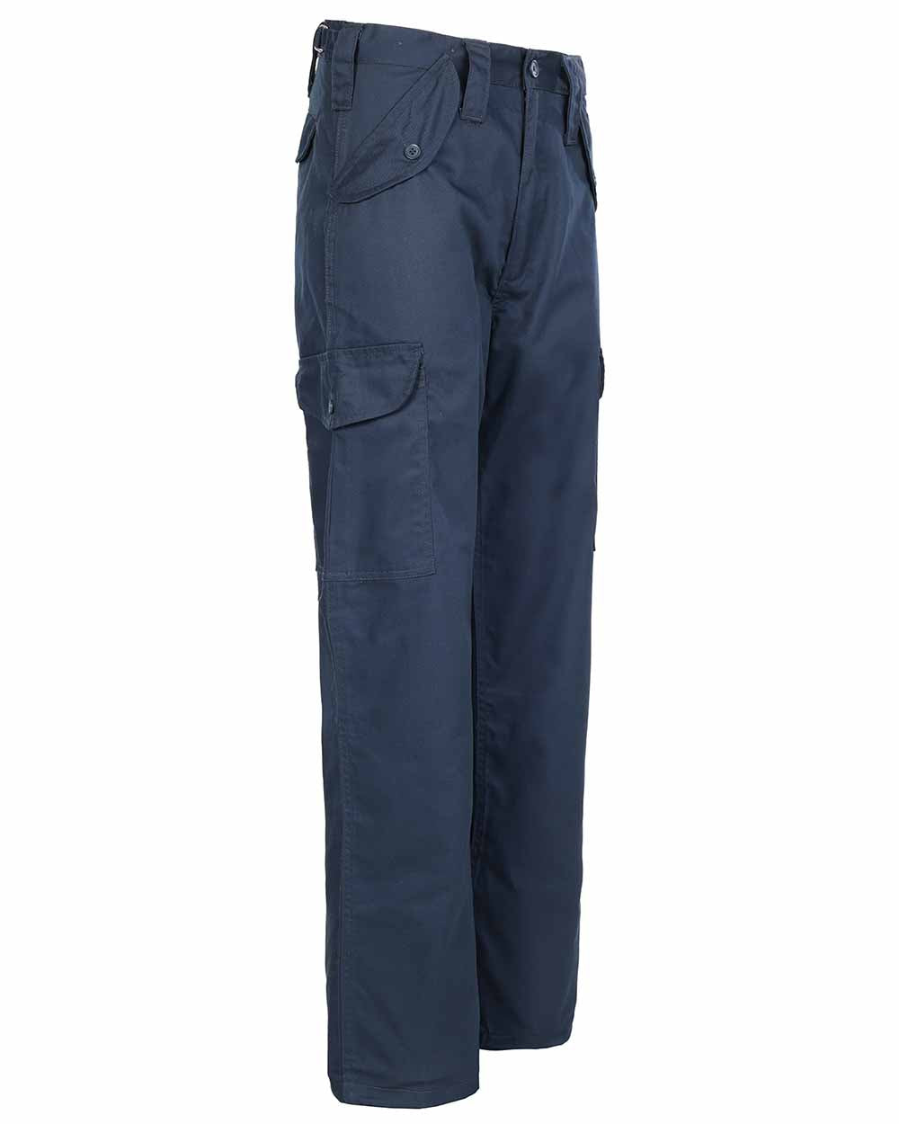 Navy Coloured Fort Combat Trousers On A White Background