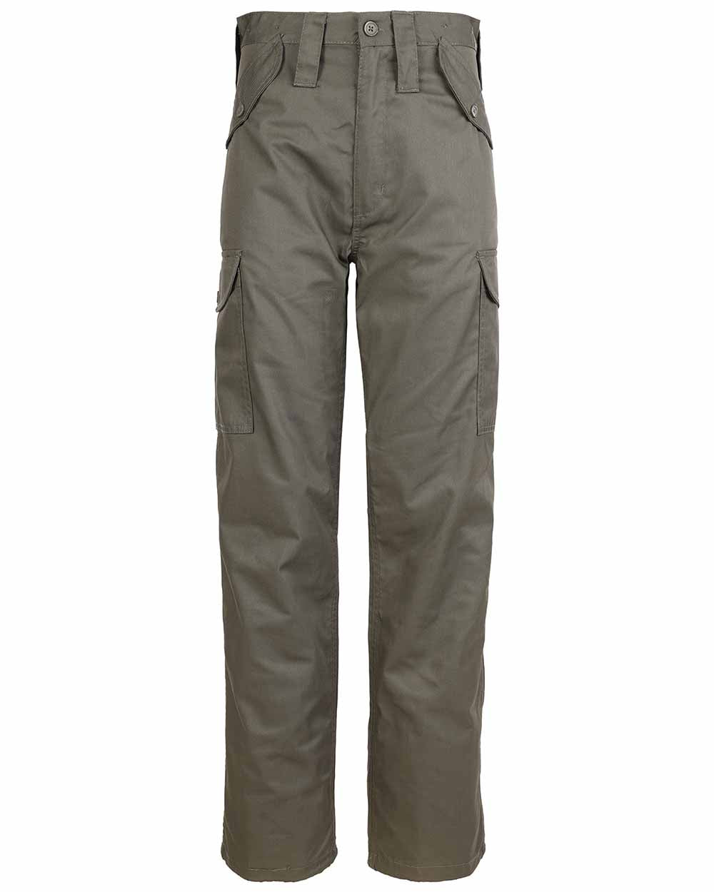 Olive Coloured Fort Combat Trousers On A White Background