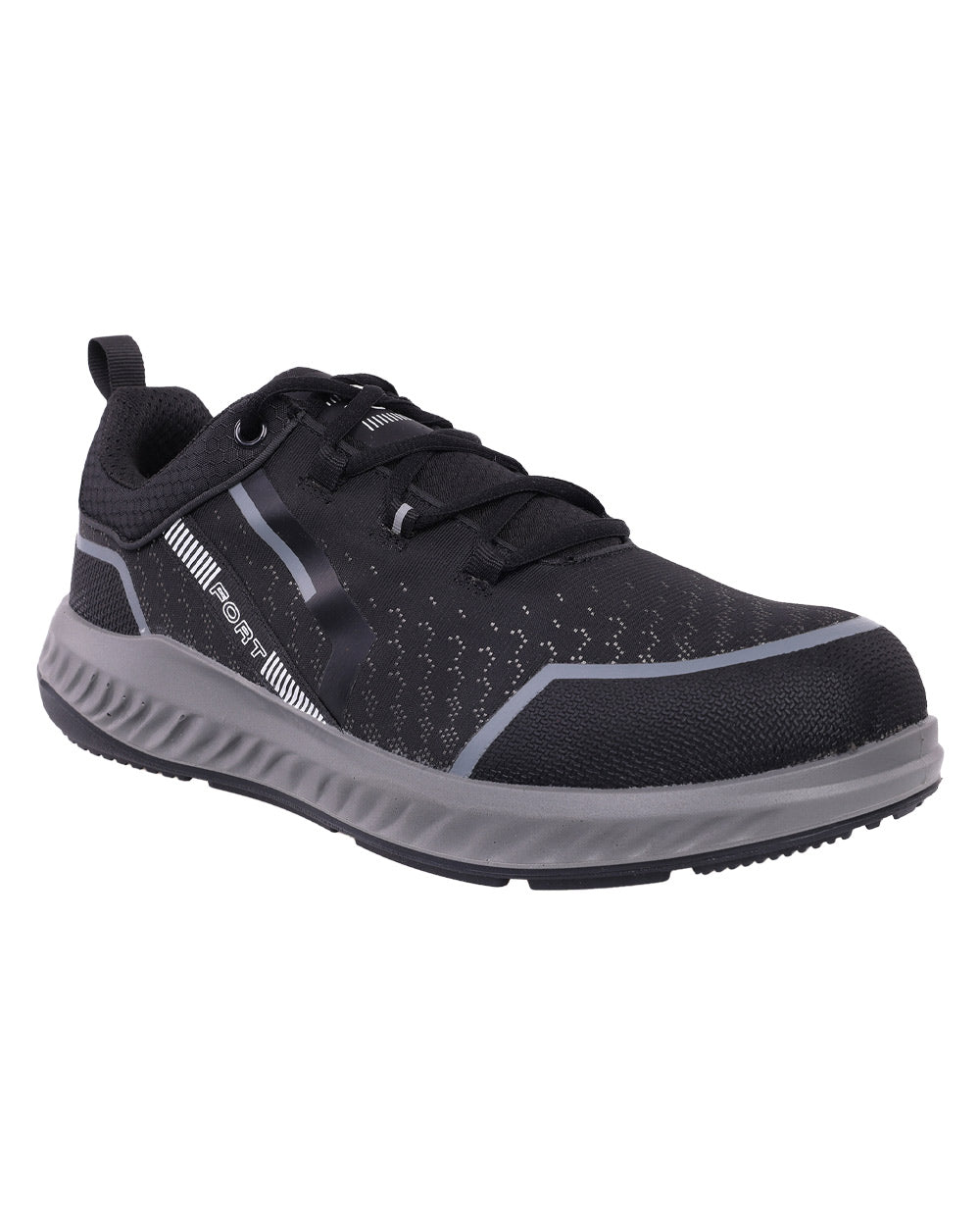 Black coloured Fort Evo Safety Trainer on White background