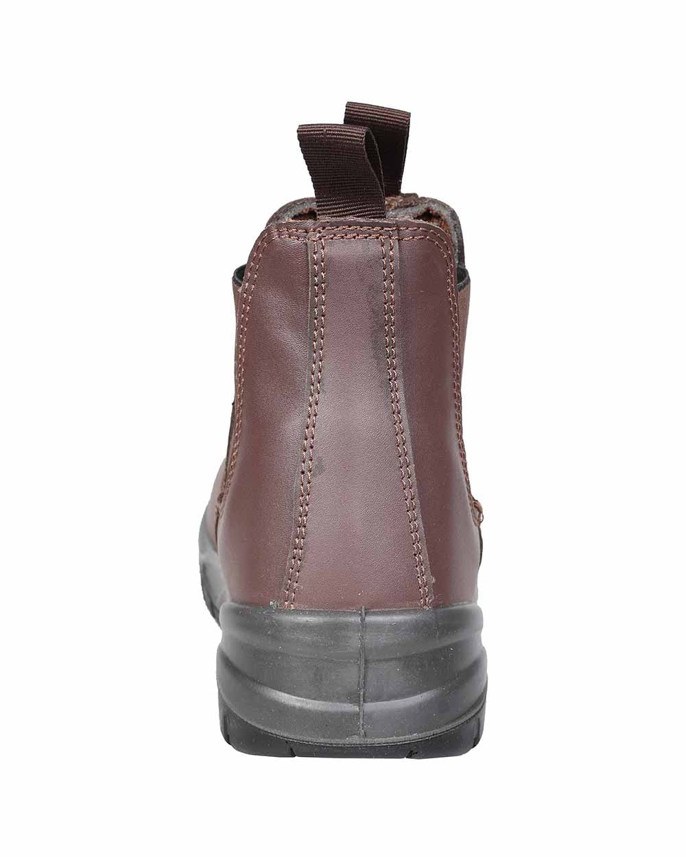 Brown Coloured Fort Nelson Safety Dealer Boots On A White Background