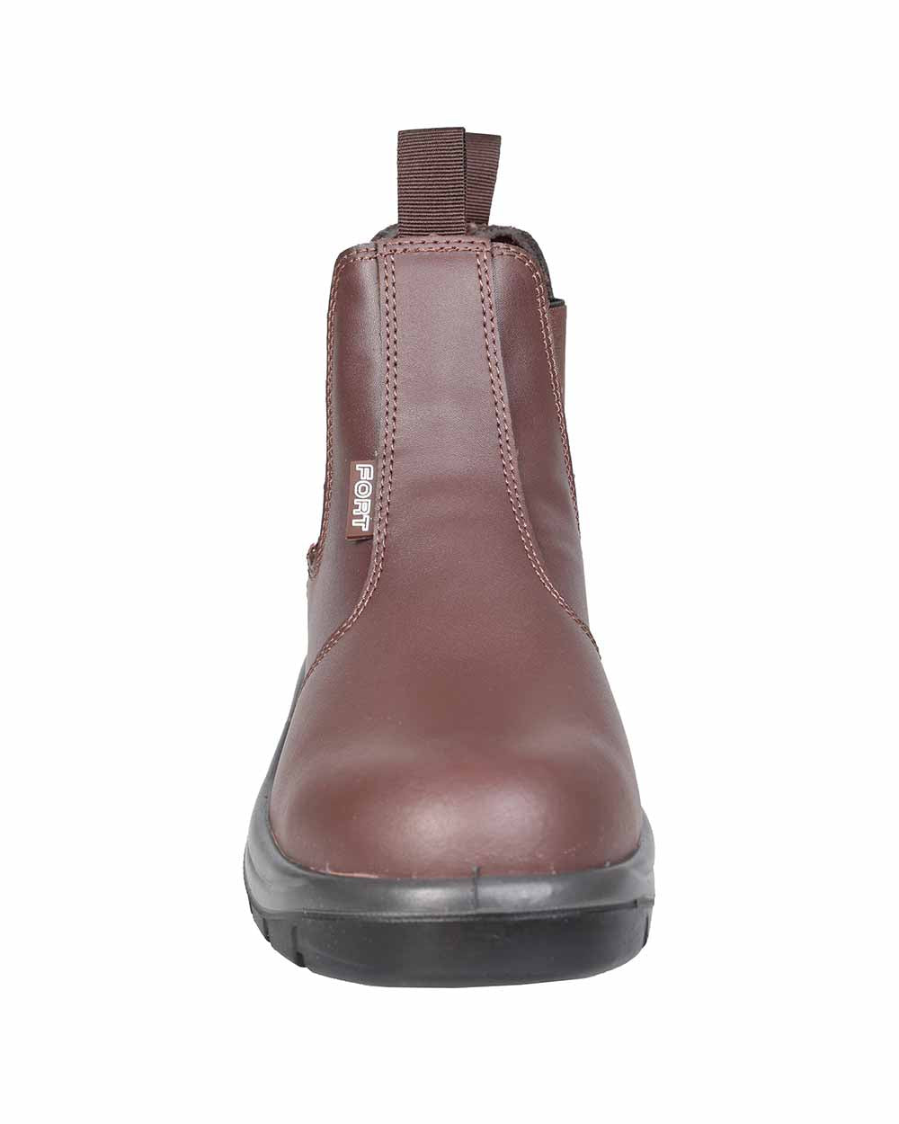 Brown Coloured Fort Nelson Safety Dealer Boots On A White Background
