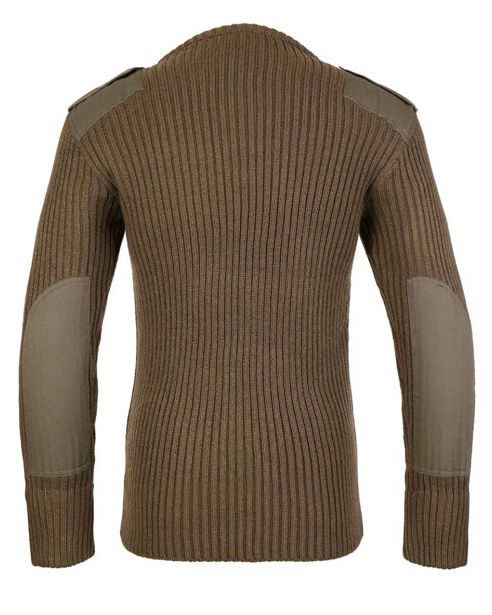 Olive Coloured Fort Crew Neck Combat Pullover On A White Background