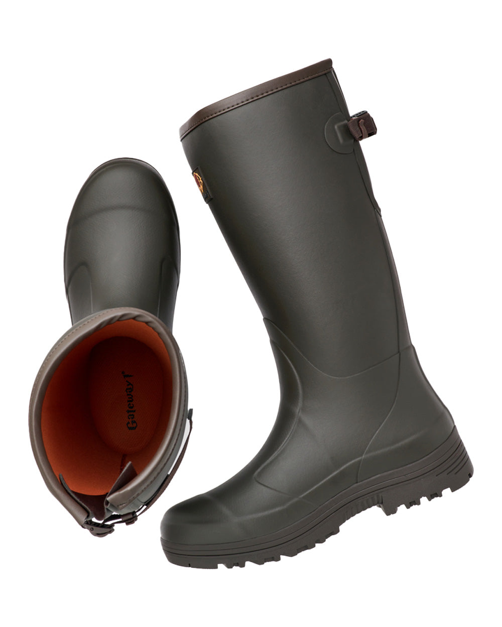 Dark Brown coloured Pheasant Game 18" 5mm Wellingtons on White background