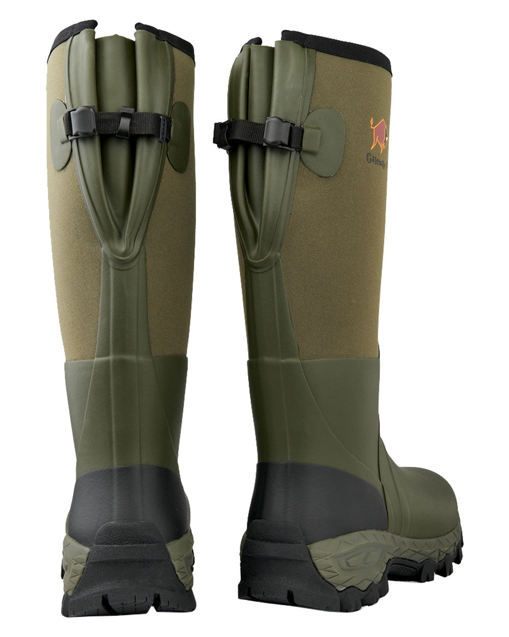 Khaki coloured Gateway1 Woodwalker 18" 4mm Wellingtons on White background