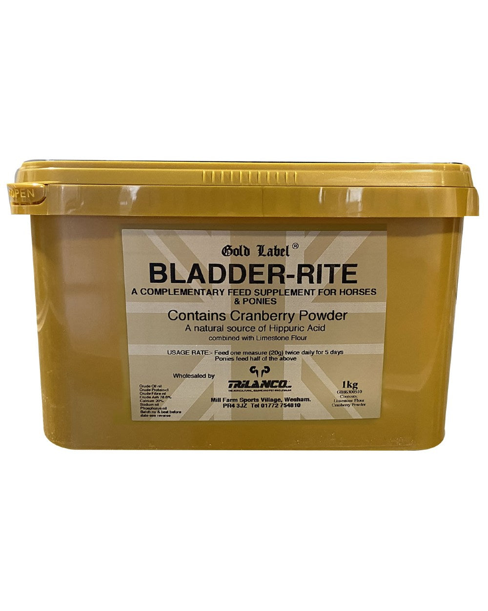 Gold Label Bladder Rite On A White Background