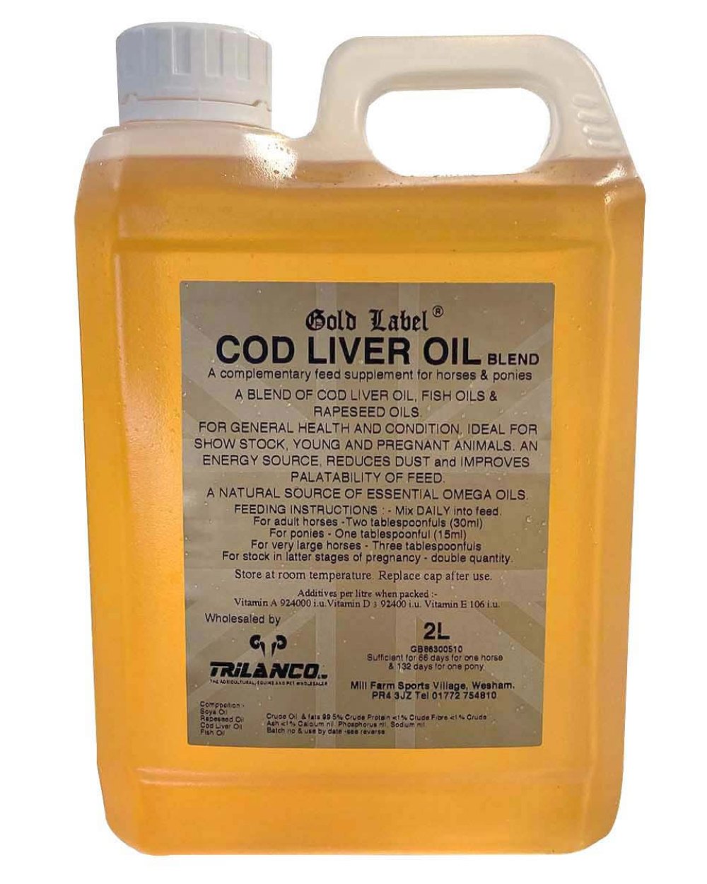 Gold Label Cod Liver Oil On A White Background