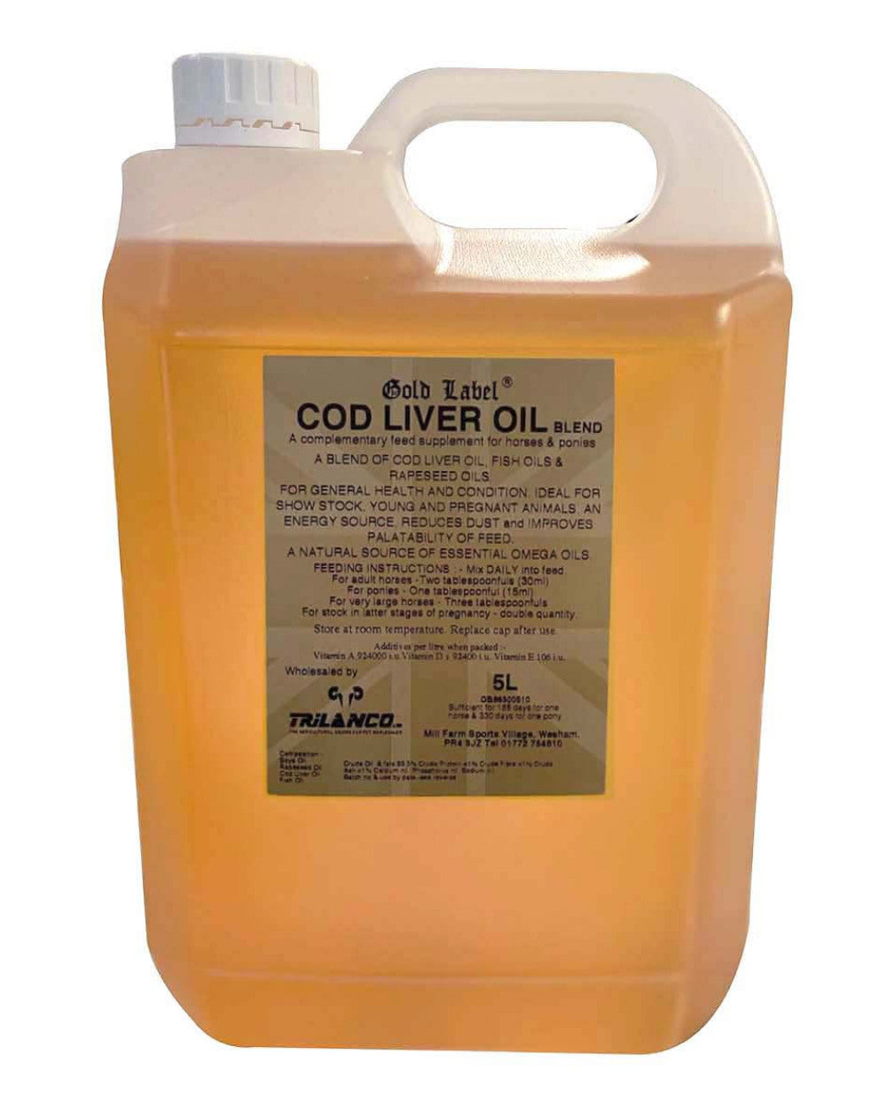 Gold Label Cod Liver Oil On A White Background