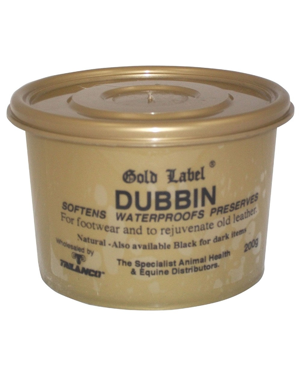 Natural Coloured Gold Label Dubbin On A White Background