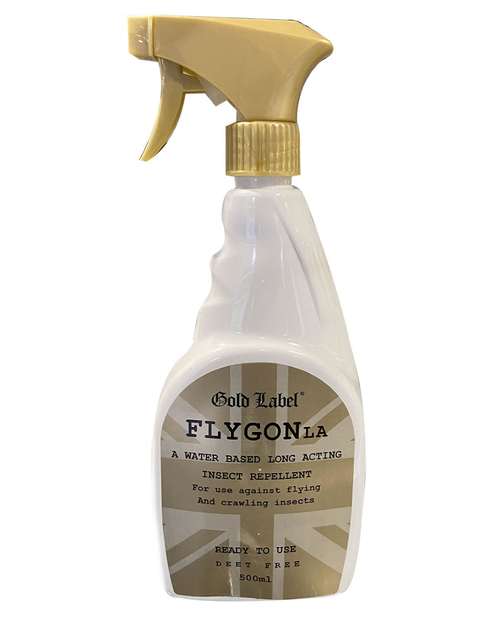 Gold Label Flygon La On A White Background