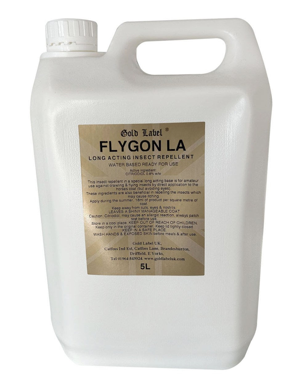 Gold Label Flygon La On A White Background