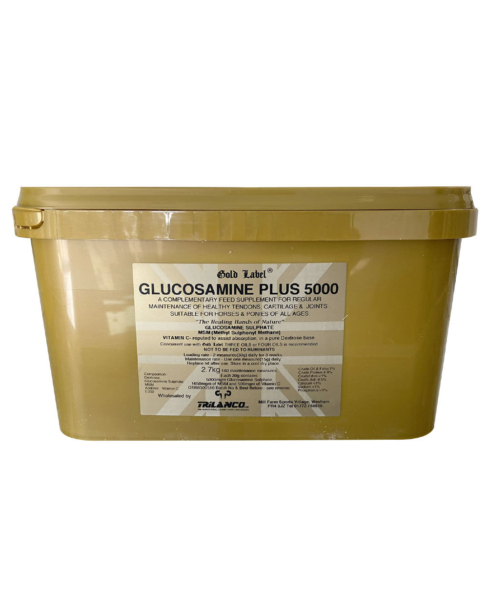 Gold Label Glucosamine Plus 5000 On A White Background