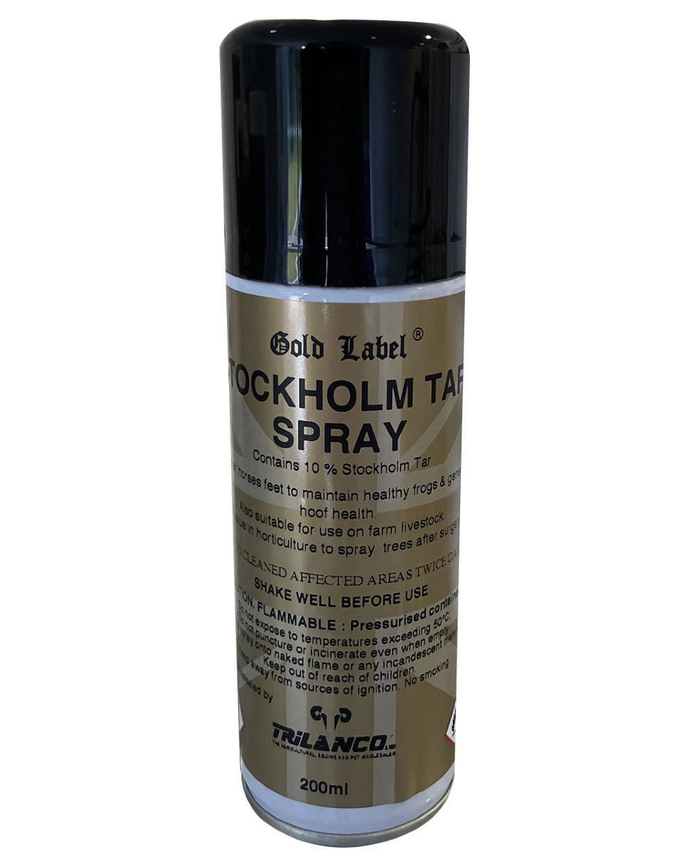 Gold Label Stockholm Tar Spray On A White Background