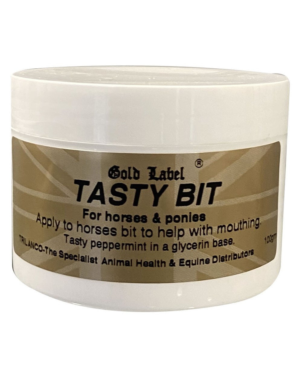 Gold Label Tasty Bit On A White Background