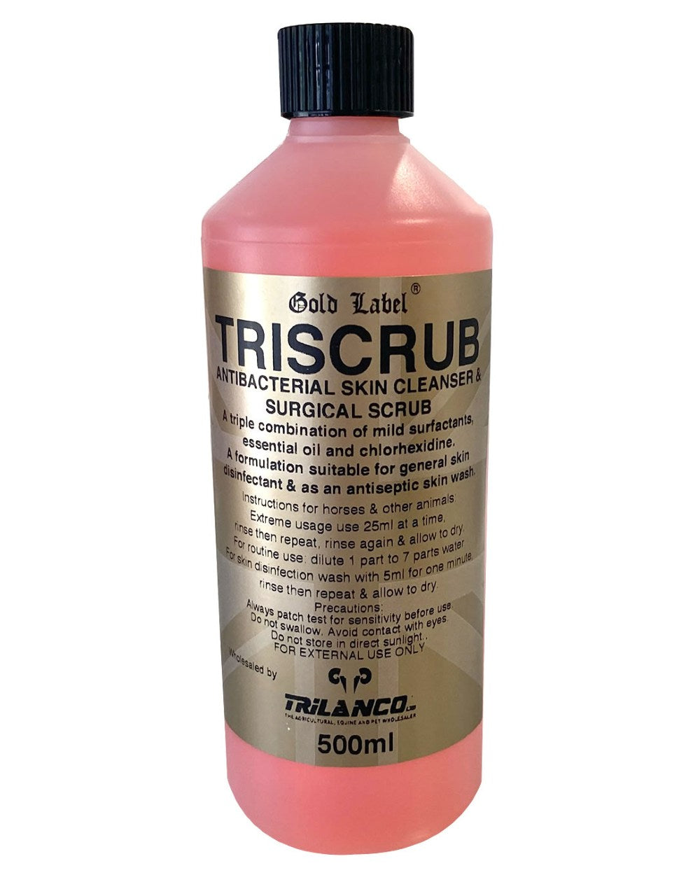 Gold Label Triscrub On A White Background