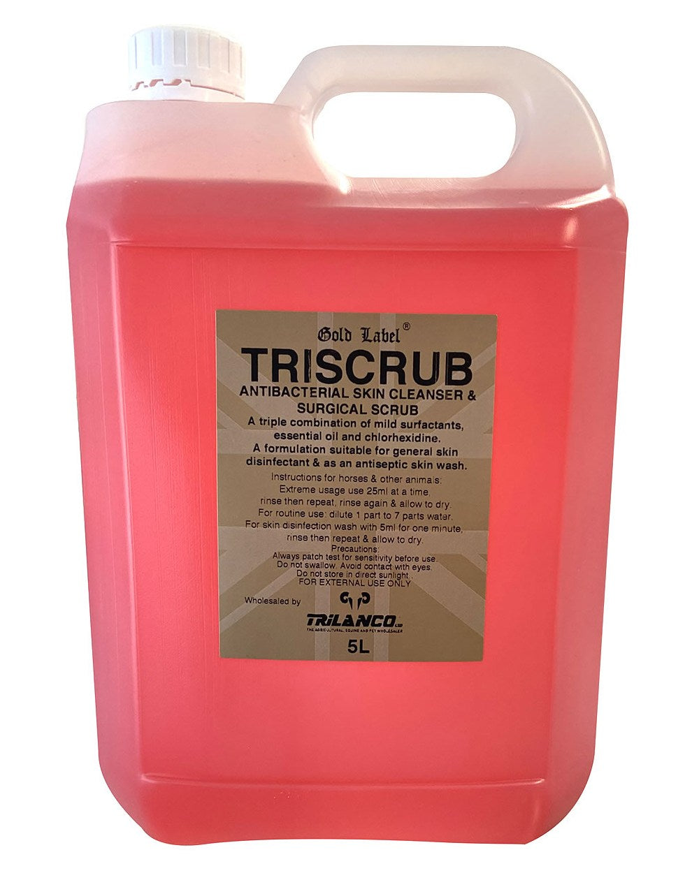 Gold Label Triscrub On A White Background