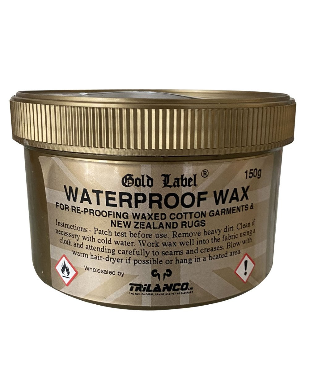 Gold Label Waterproof Wax On A White Background