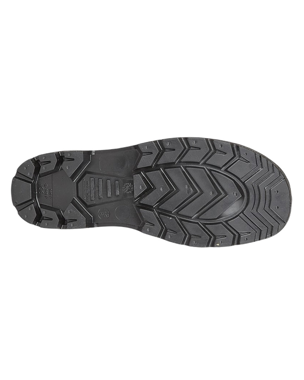 Black Coloured Grafters Full Length Safety Wellington Boots on White Background