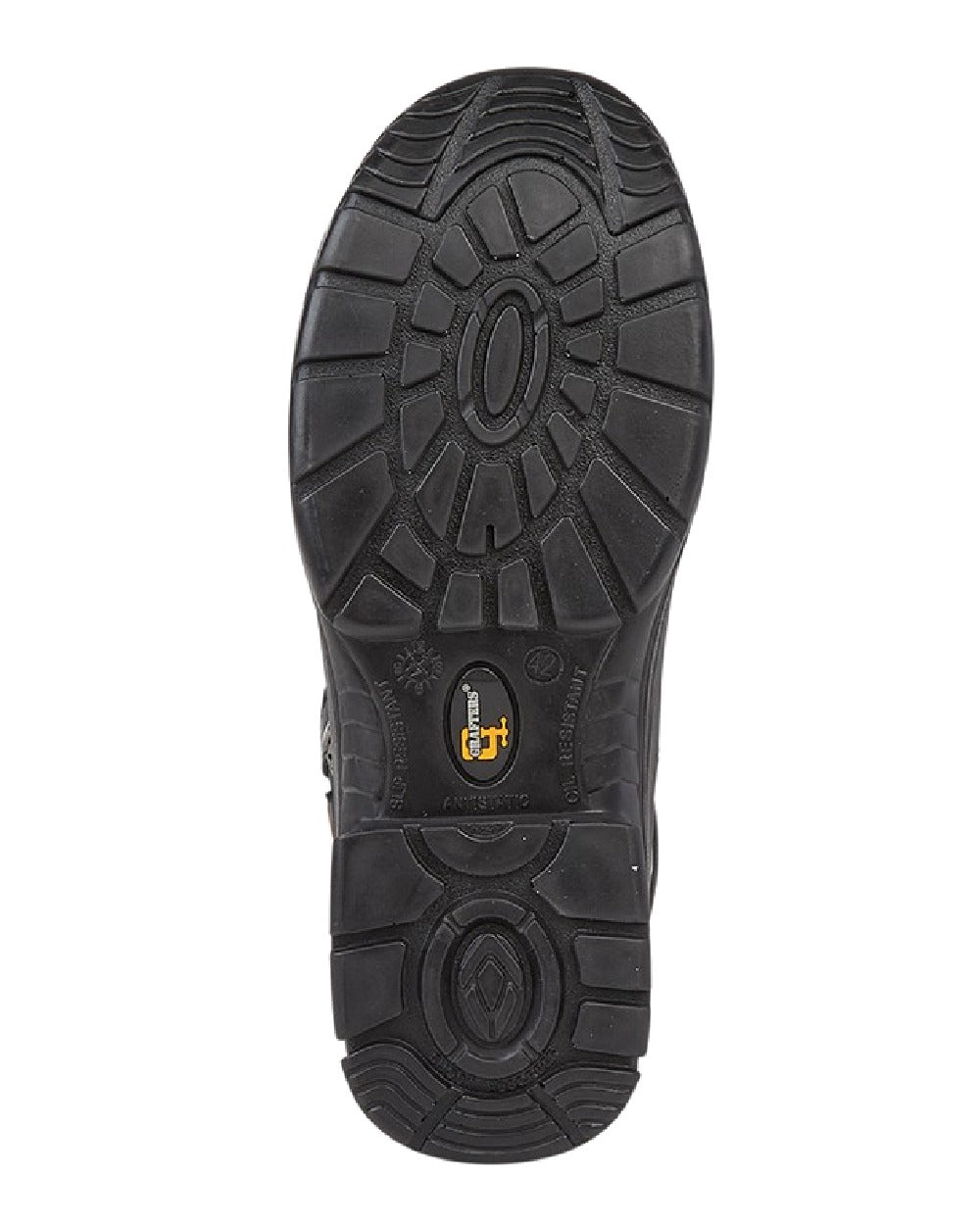 Black Coloured Grafters Super Wide EEEE Fitting Safety Dealer Boots on White Background