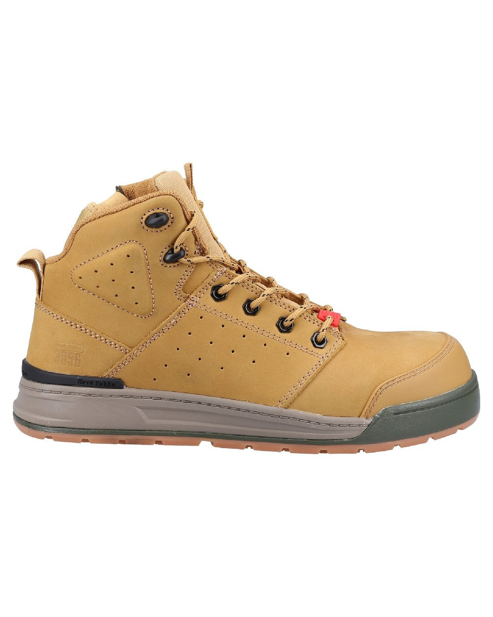 Wheat Coloured Hard Yakka Mens 3056 Lace Zip Safety Boots on White Background