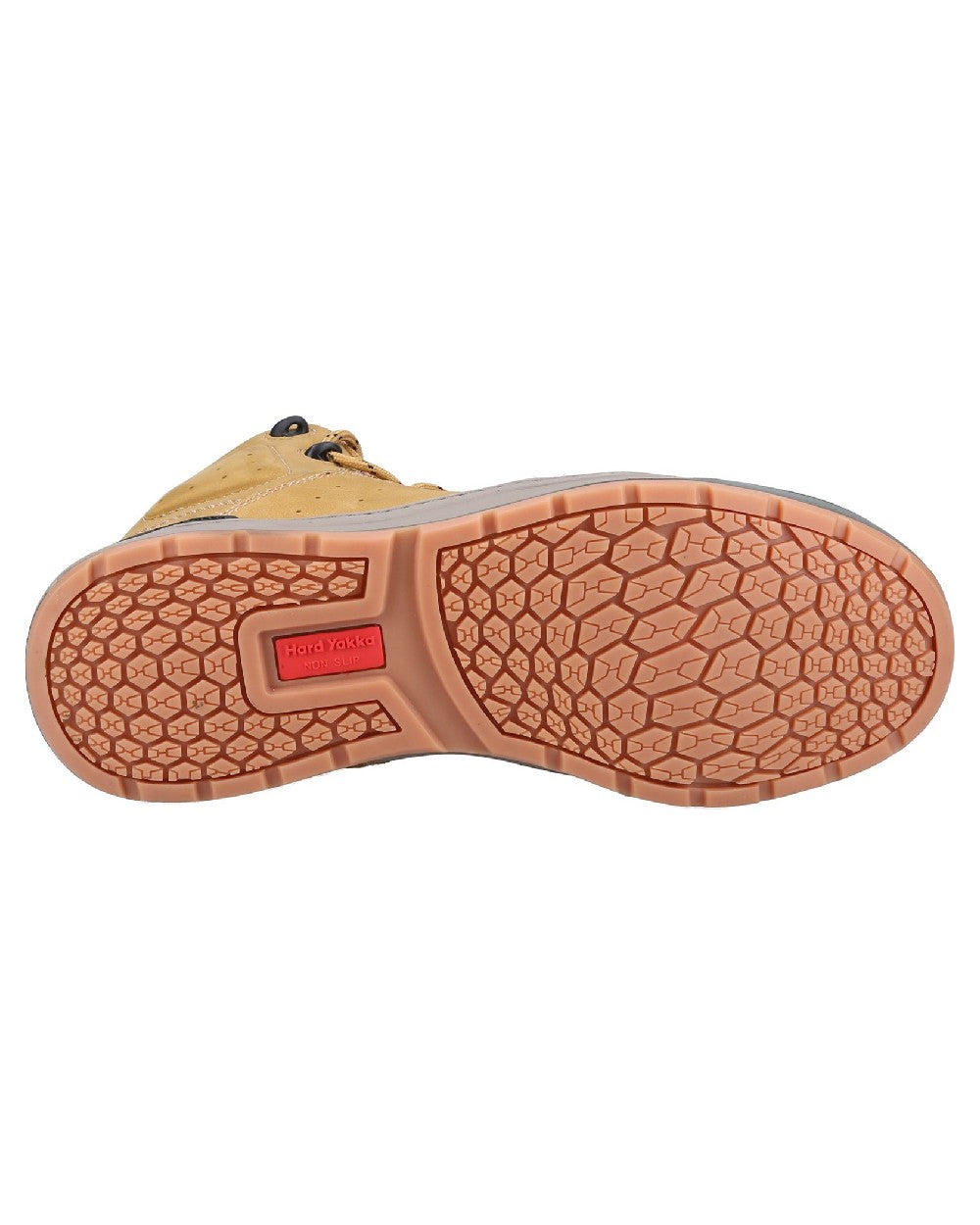 Wheat Coloured Hard Yakka Mens 3056 Lace Zip Safety Boots on White Background