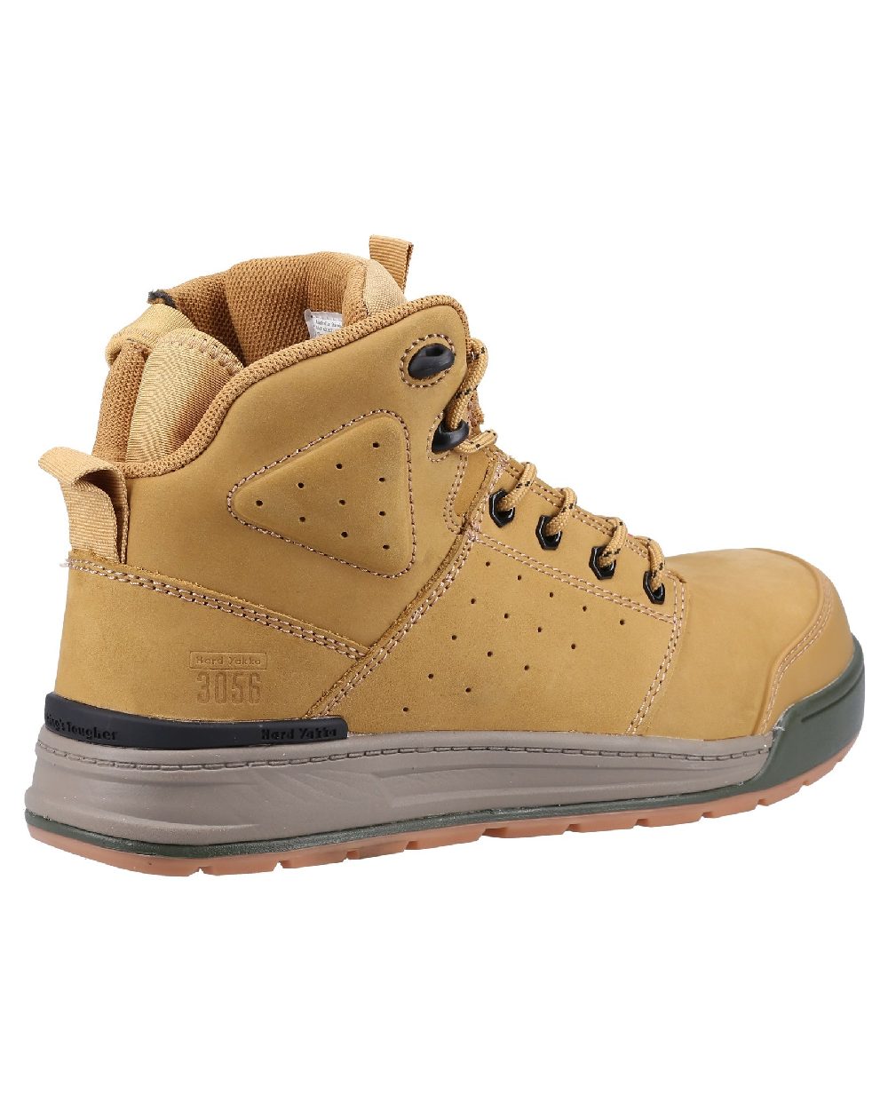Wheat Coloured Hard Yakka Mens 3056 Lace Zip Safety Boots on White Background