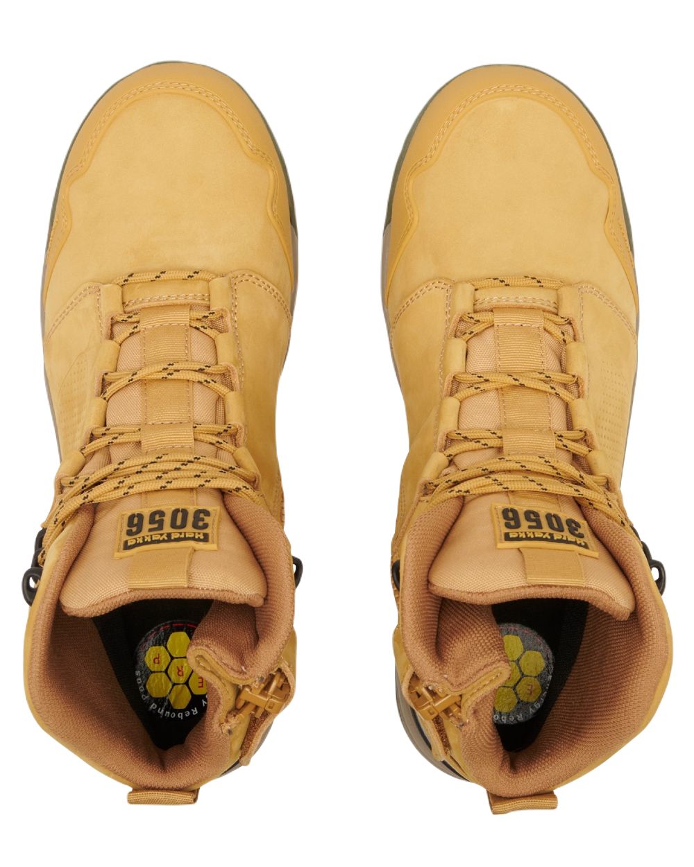 Wheat Coloured Hard Yakka Mens 3056 S7S 6 Safety Boots on White Background