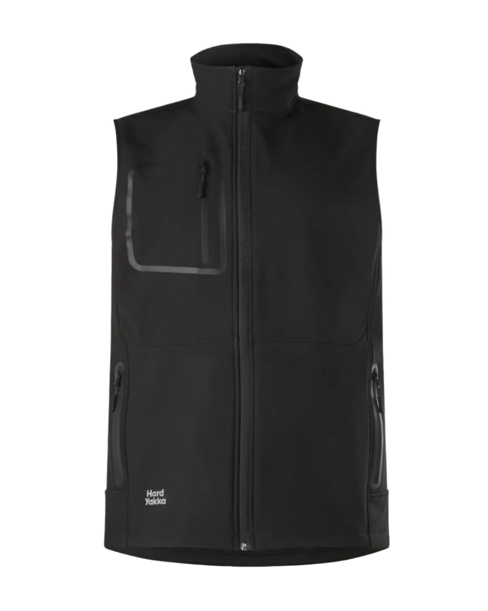 Black Coloured Hard Yakka Mens Toughmaxx Water Resistant Gilet on White Background