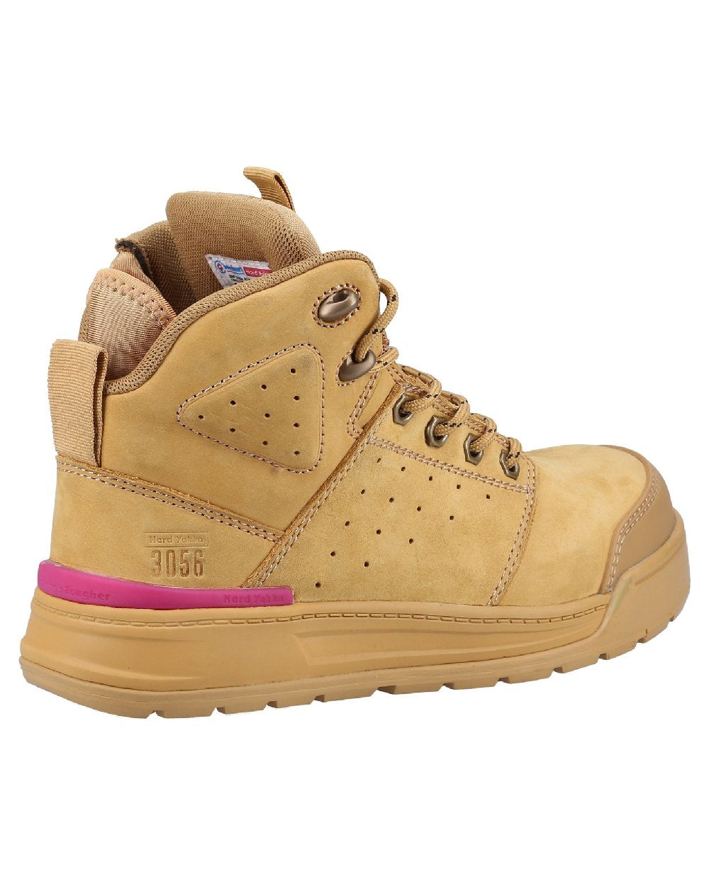 Wheat Coloured Hard Yakka Womens 3056 PR Side Zip Safety Boots on White Background