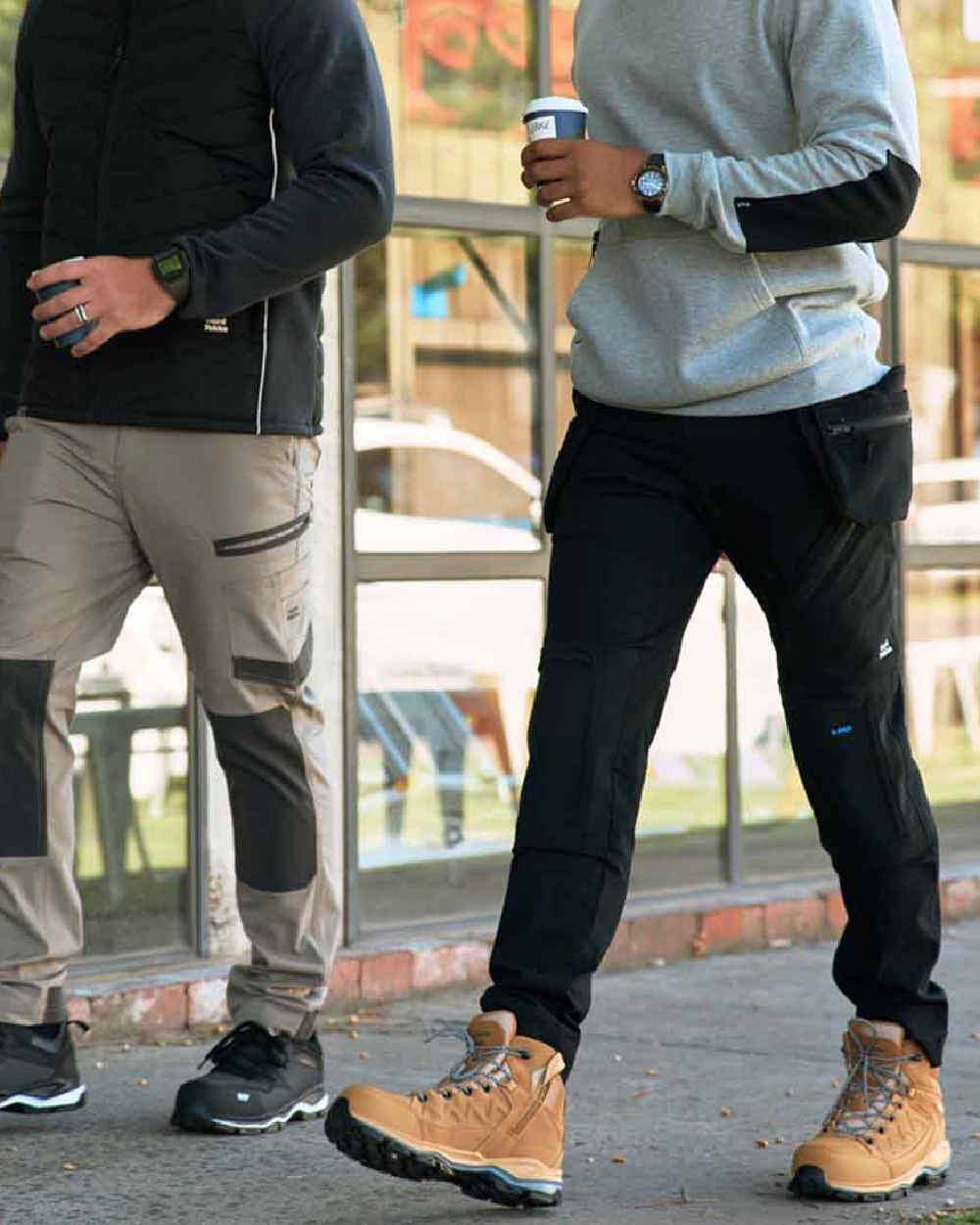 Black Coloured Hard Yakka Xtreme 2.0 Trousers on Outdoor Background