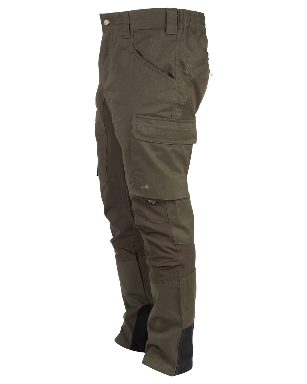 Forest Shade coloured Harehill Ridgegate Shooting Trousers with Bellow Pockets on White background