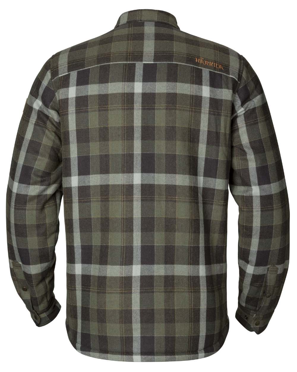 Willow Green Phantom Coloured Harkila Asmund Insulated Wool Shirt Jacket On A White Background