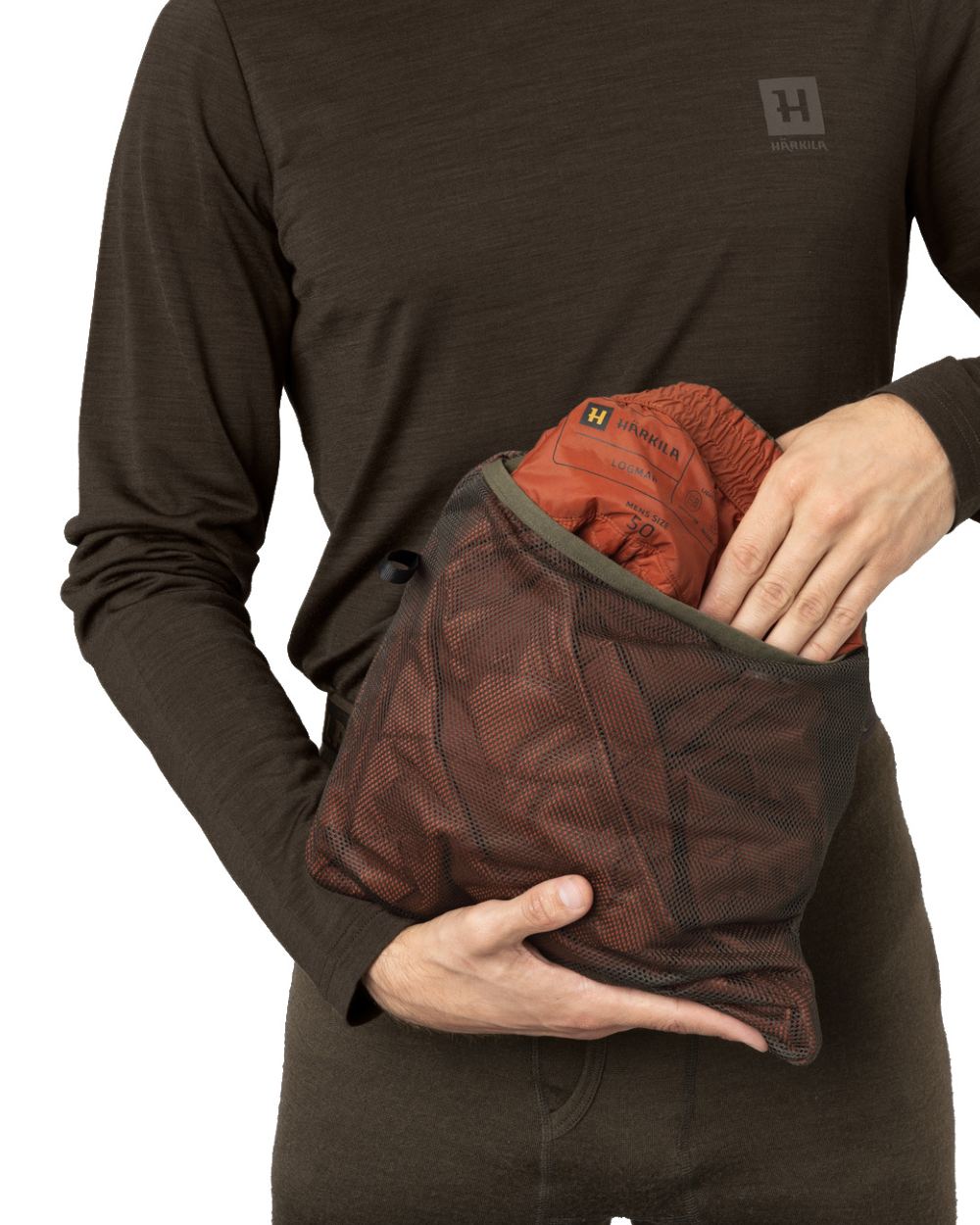 Willow Green Coloured Harkila Logmar Insulated Packable Knee Breeches on white background