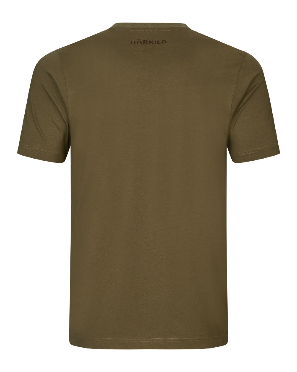 Dark Olive Coloured Harkila Mens H-Logo Short Sleeve T-Shirt on White Background