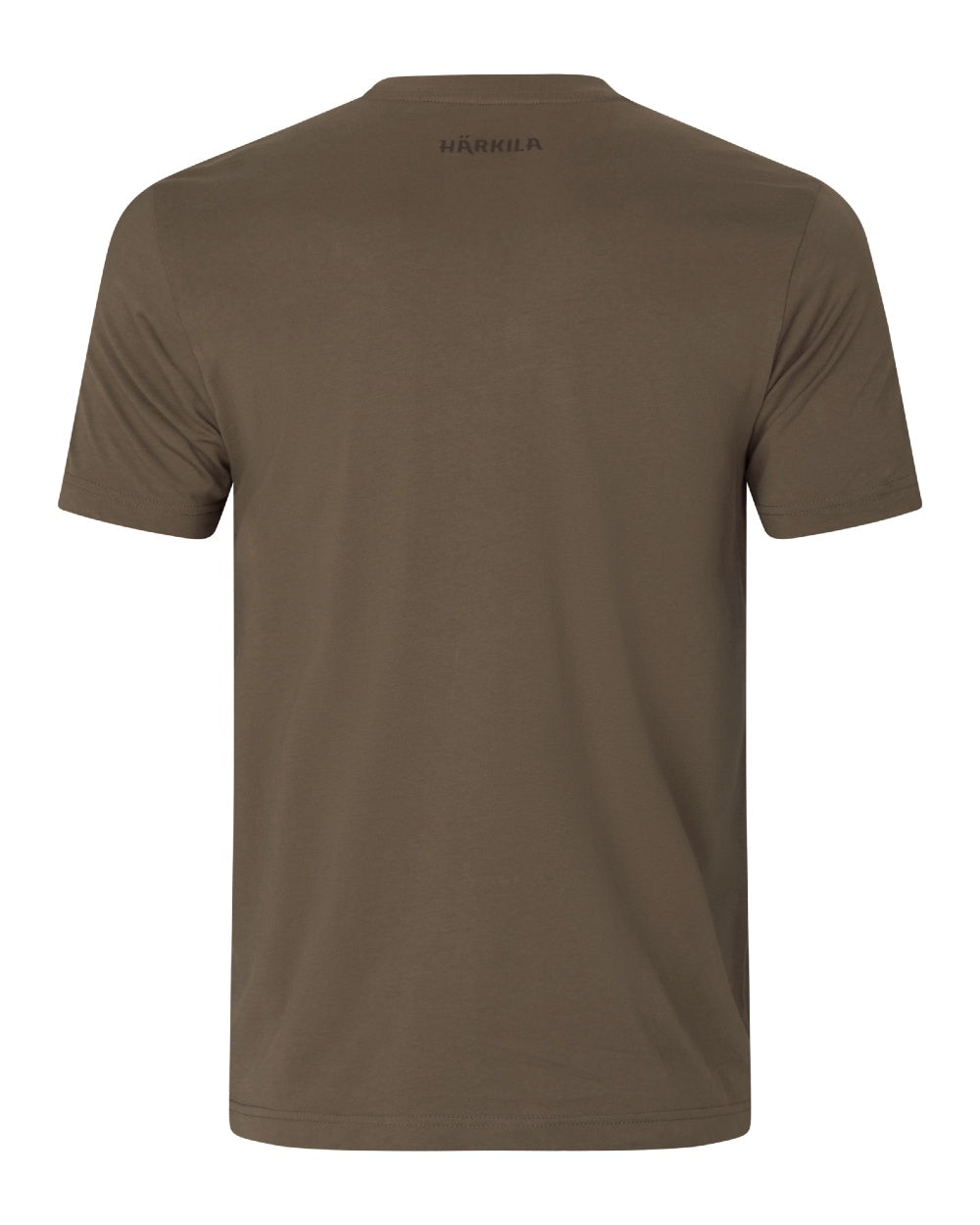Major Brown Coloured Harkila Mens H-logo Short Sleeve T-Shirt on white background