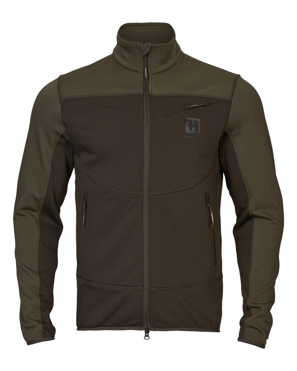Shadow Brown Forest Night Coloured Harkila Olaf Fleece Jacket on white background