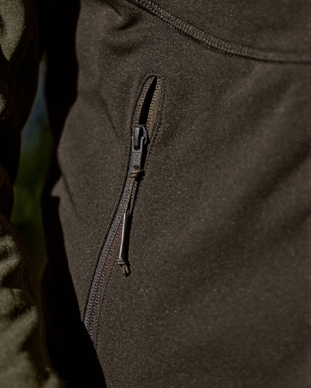 Shadow Brown Forest Night Coloured Harkila Olaf Fleece Jacket on outdoor background