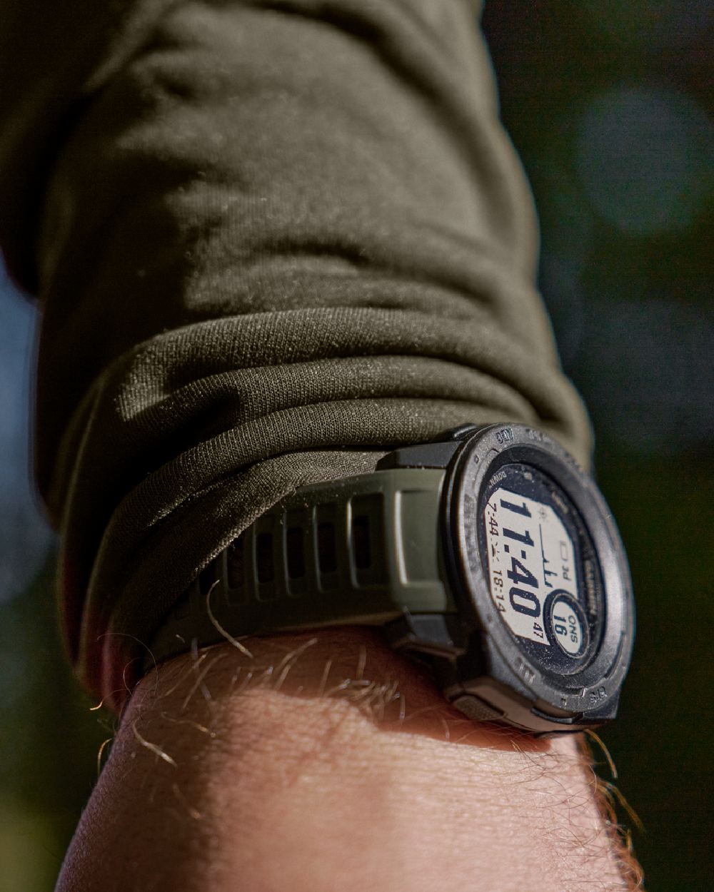 Shadow Brown Forest Night Coloured Harkila Olaf Fleece Jacket on outdoor background