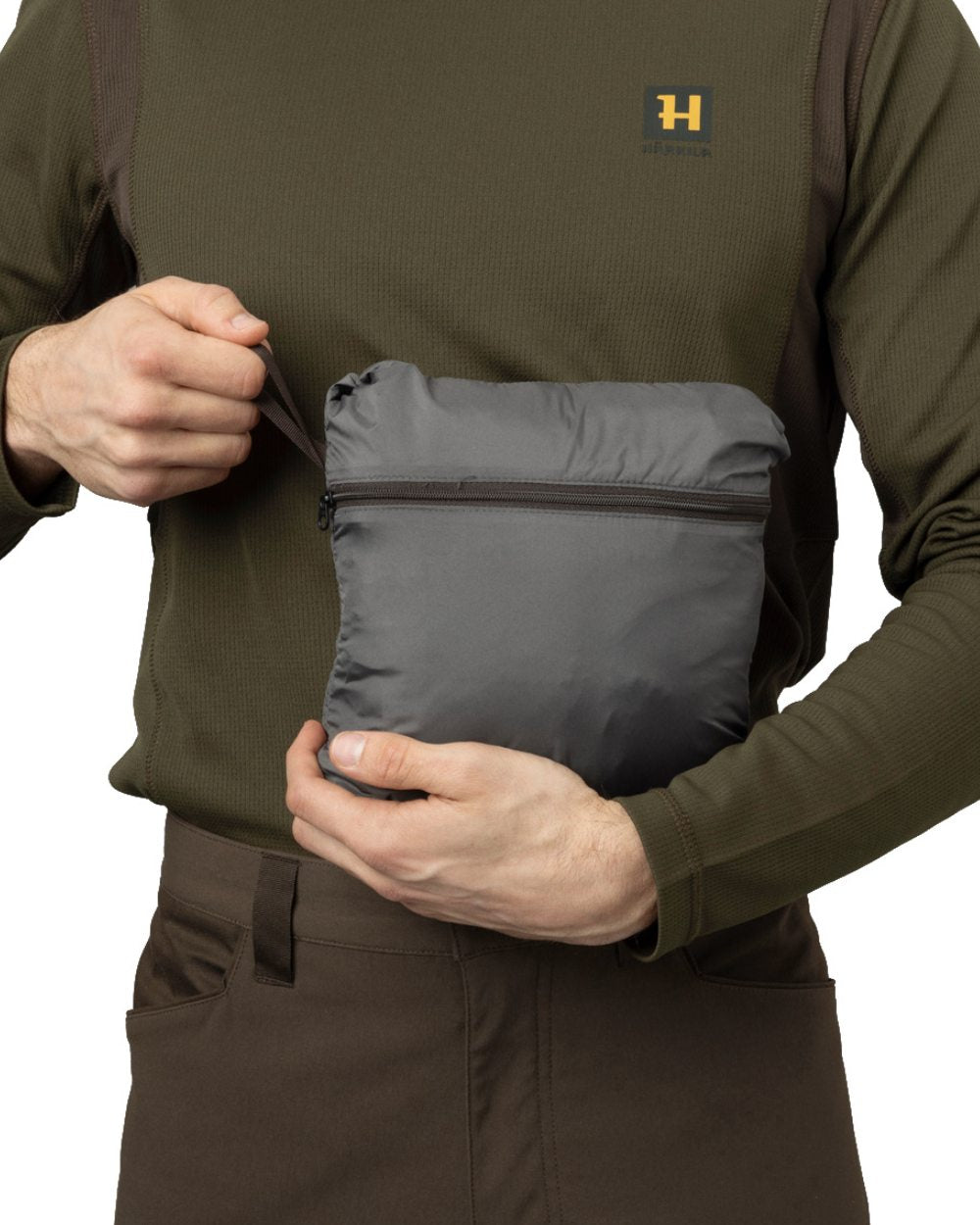 AXIS Mountain Coloured Harkila Camo HSP Insulated Waistcoat on white background